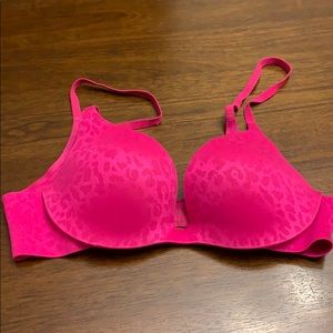Pink cheetah print VS push up bra